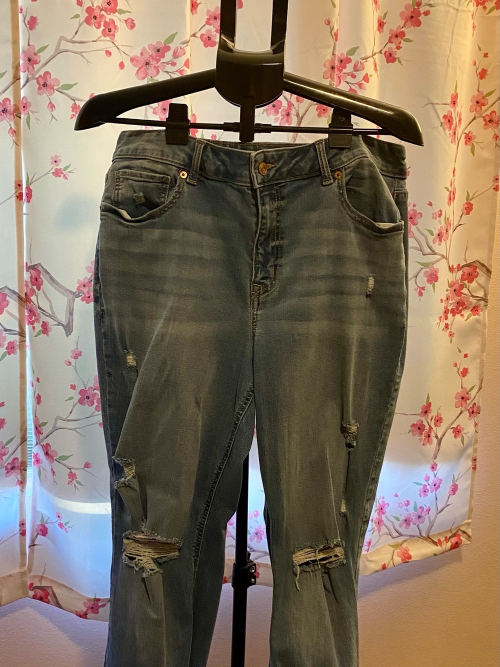 Maurices Faded Blue Distressed Bootcut Jeans
